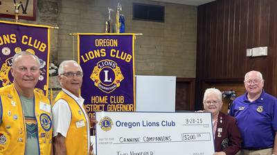 Meyers speaks at Oregon Lions Club meeting, donation made