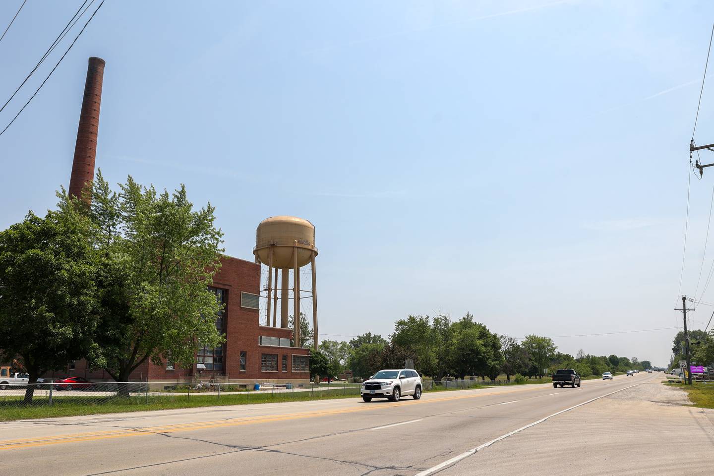 Traffic travels along Route 45 past Shapiro Developmental Center on June 11, 2025. Seventy acres of unutilized land on the south end of Shapiro's campus has been tabbed for the state’s new “Surplus to Success” program.