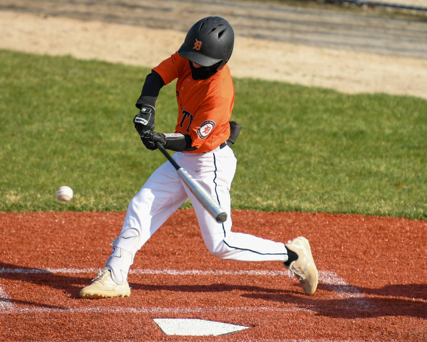 DeKalb Nik Nelson (3) makes contact with the ball on Tuesday April 25th while taking on Waubonsie Valley held at DeKalb High School.