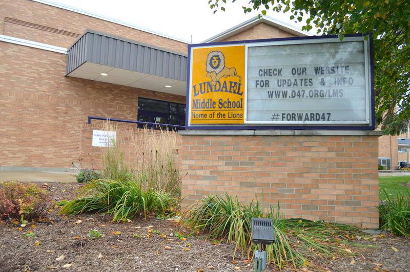 Lundahl Middle School is seen Monday, Oct. 19, 2020. The McHenry County Department of Health considers the confirmed cases of COVID-19 at the school to be an outbreak, the superintendent said in a letter to families.