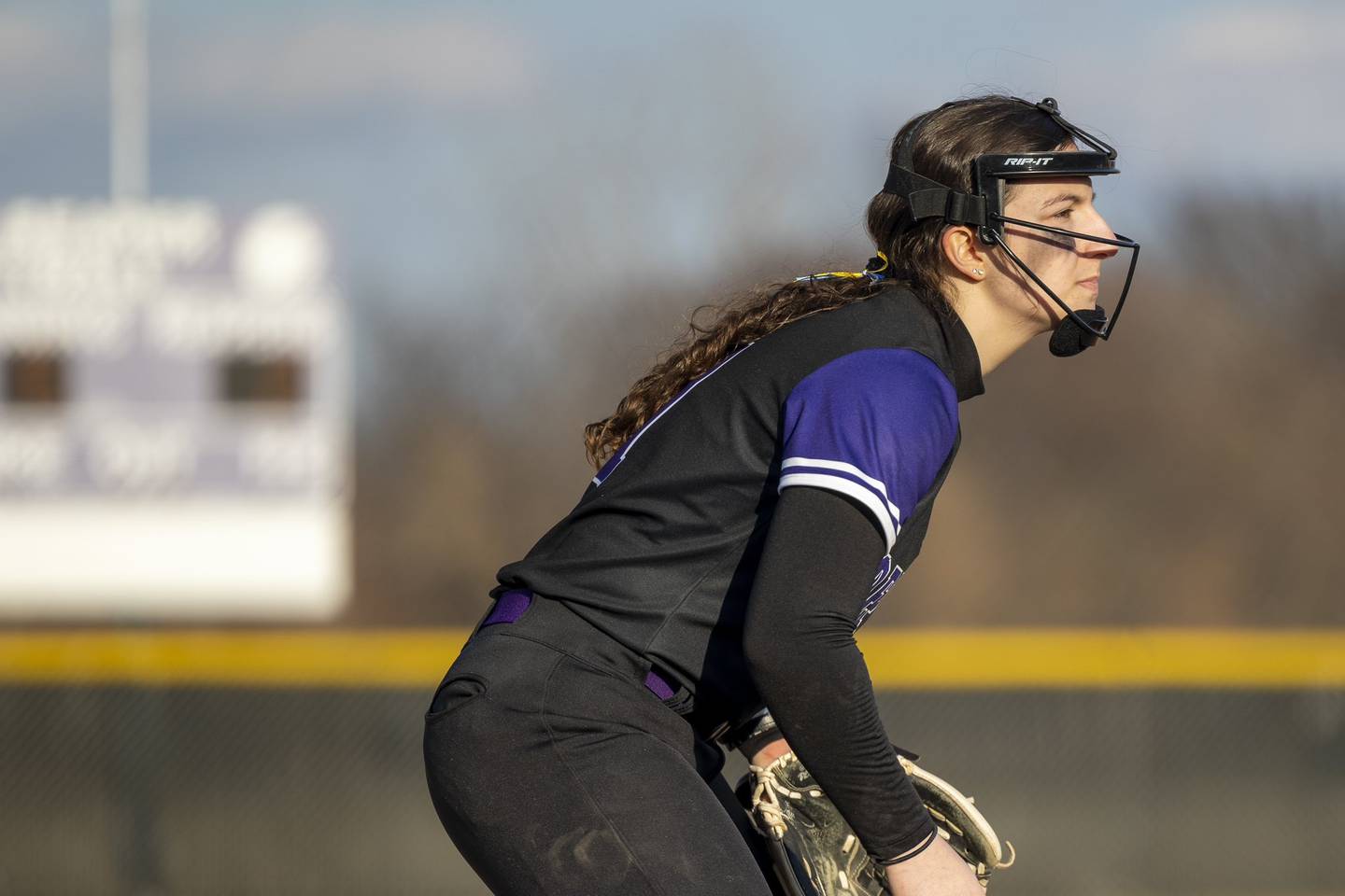 Plano third baseman Lindsay Cocks waits for a pitch to be delivered during Monday's game with Somonauk in Plano.