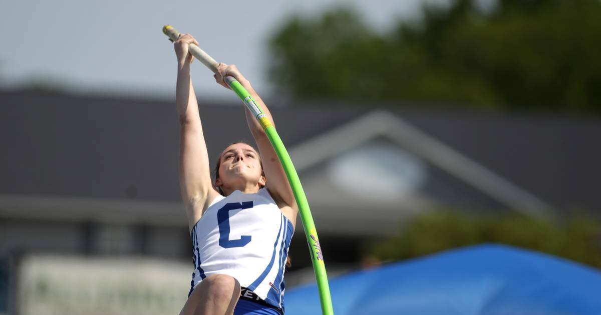 Girls Track and Field Tia Brennan takes sixth in pole vault for Burlington Central at IHSA