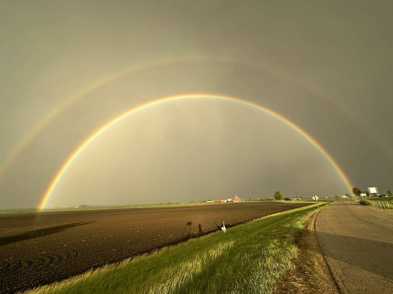 After the storm moved through Spring Valley on Monday, May 27, 2024, a double rainbow appeared.