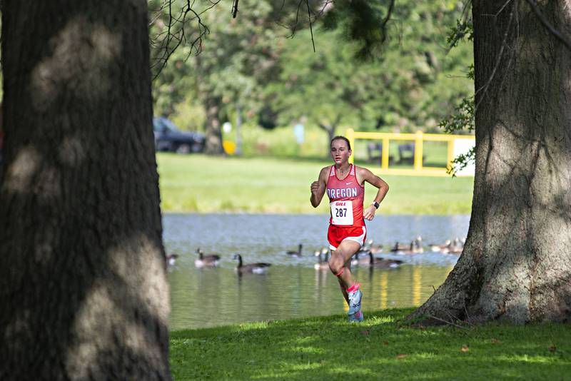 Ella Dannhorn of Oregon takes third Tuesday, Aug. 23, 2022 in the Rock Falls Rocket Run at Centennial Park.