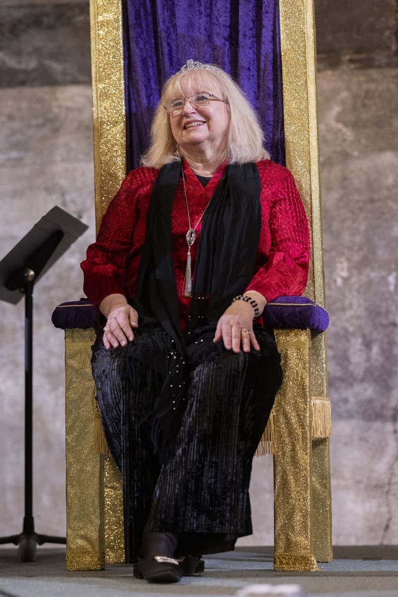 Peggy Arter was crowed the Mad Hatter Art Queen of 2025 at the Mad Hatter Ball on January 17, 2024 at the Westclox Event Center.