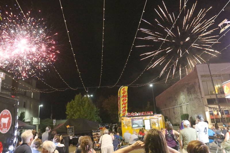 Fireworks light up the sky during the annual Jazz'n The Streets event on Saturday, Sept. 13, 2025 downtown La Salle.