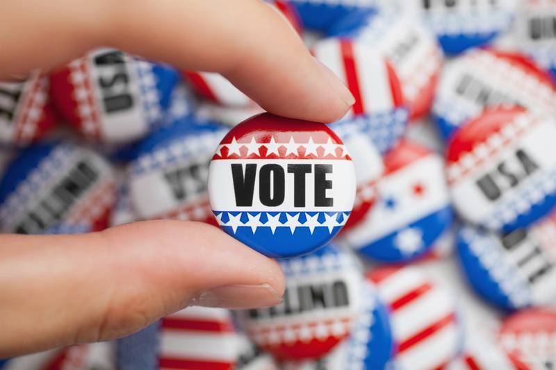 Vote pin for american election