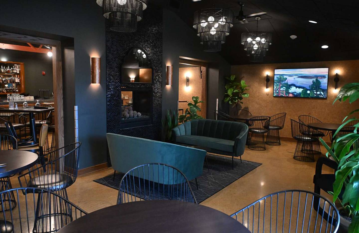 What was a private dining room is now part of a cool, speakeasy-style lounge at Adelle’s Modern Kitchen + Bar.