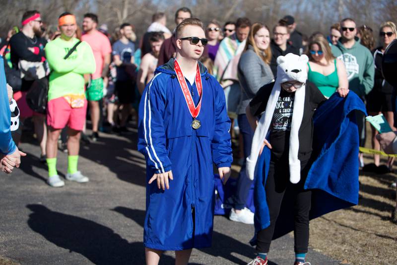 Special Olympic athletes in attendance at the St. Charles Police and Fire Annual Polar Plunge at Ferson Creek Park on Sunday, March 9,2025 in St. Charles.