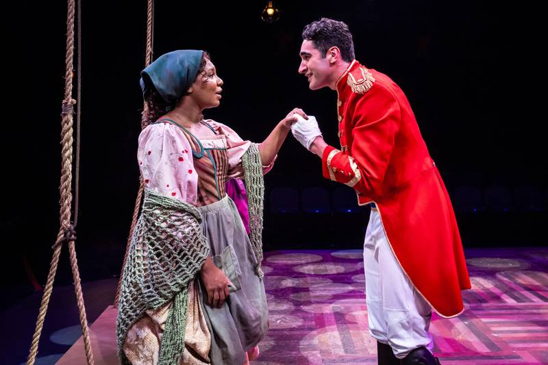 Cinderella (Jaeda LaVonne) and the Prince (Trey DeLuna) in the Marriott's Theatre for Young Audiences production of Rodgers & Hammerstein's "Cinderella" through Dec. 29, 2024 in Lincolnshire.