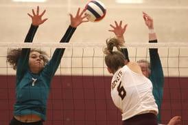 Photos:  Woodstock North vs, Richmond-Burton in KRC girls volleyball 