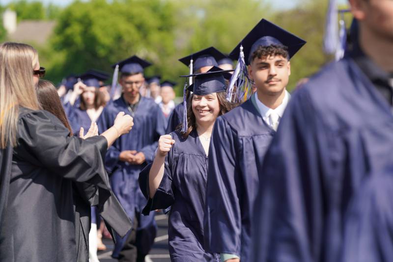 Members of the Cary-Grove High School class of 2026 celebrate their commencement on May 16, 2026.