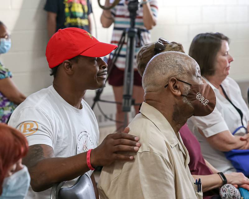 Ramon Lacey and his father Chester Lacey during the Juneteenth Celebration in La Grange. June 20, 2022