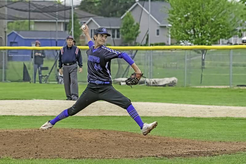 Newman's Kyle Wolfe pitches against Forreston in Saturday's 1A Newman Regional final. Wolfe pitched a three-hit shutout as the Comets claimed the regional championship.