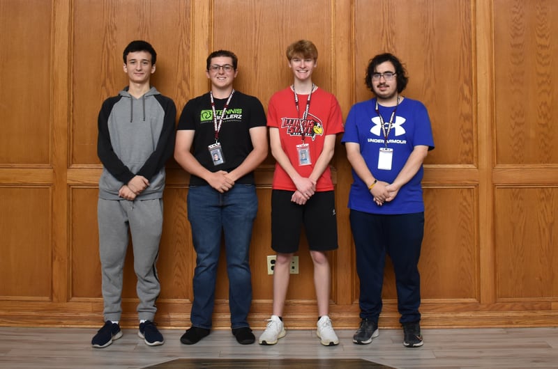 Lockport Township High School District 205 recognized graduates from the class of 2023 for perfect attendance for all four years. They are (from left)  Besnik Shuaipaj, Nathaniel Arient, Corey Potempa and Troy Karuntzos.
