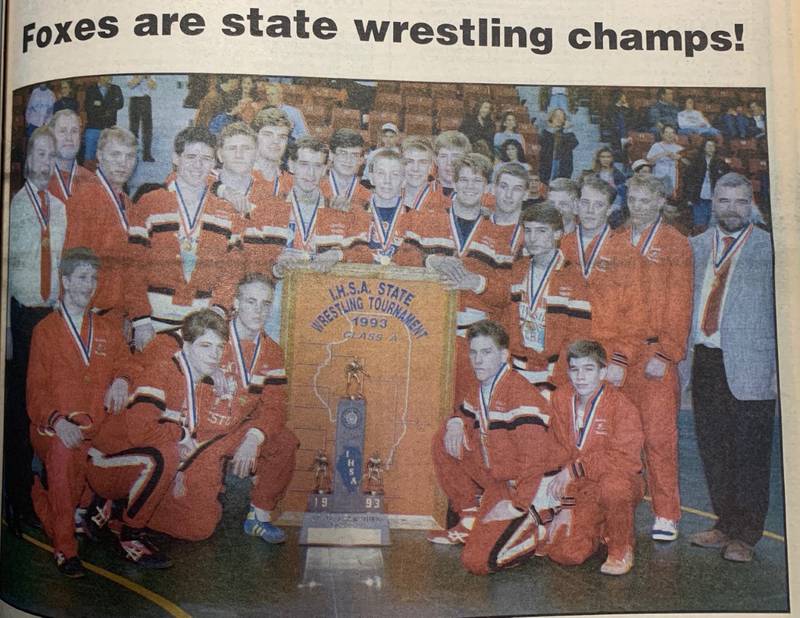 1993: The Yorkville High School Wrestling Foxes captured the Class A state team title. It was the first state wrestling title since 1976. (Shaw Media file photo)