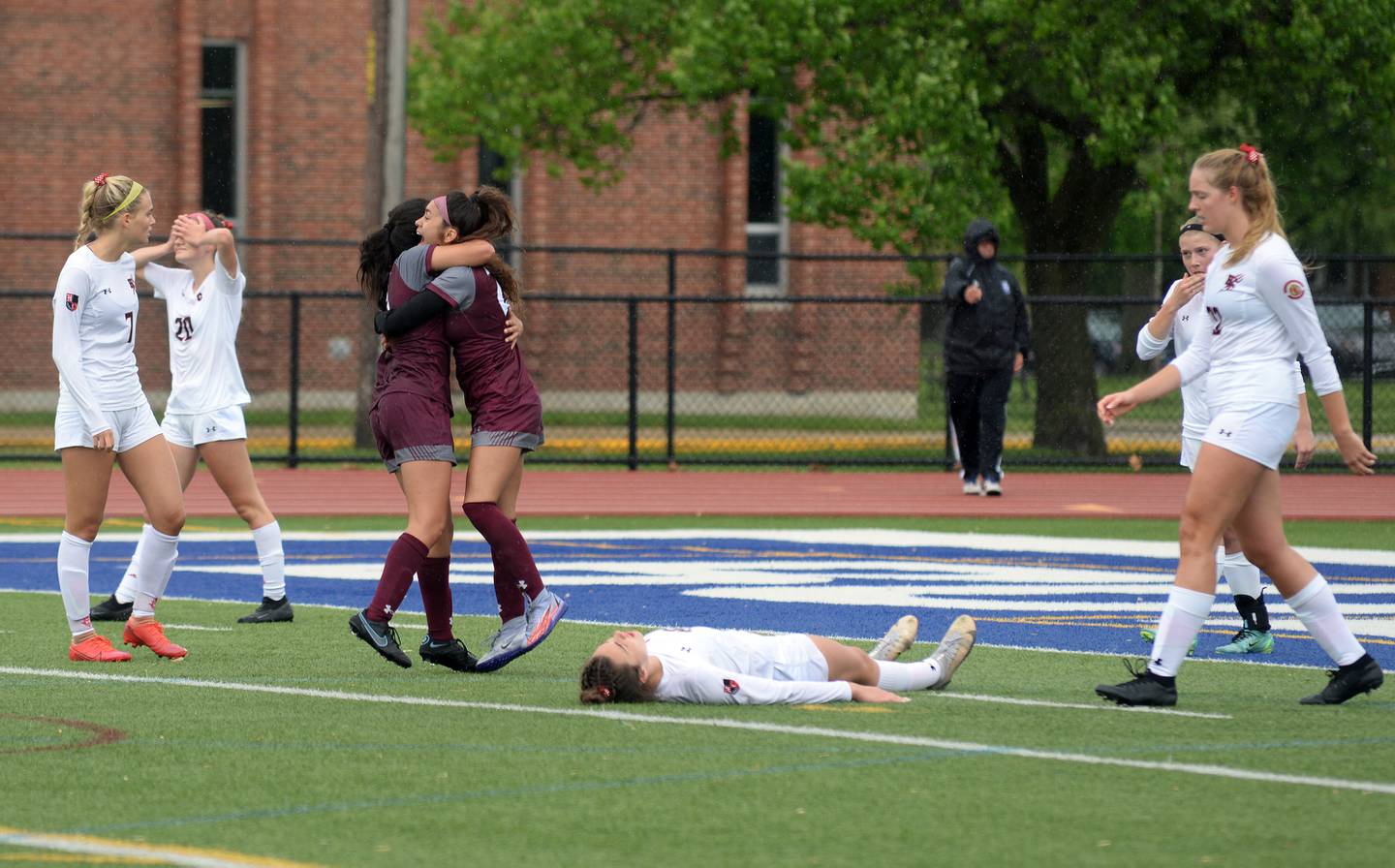 Morton West reacts to a goal bringing them 4/3 against Hinsdale Central during the regional final game held Saturday May 21, 2022.