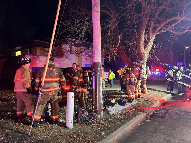 Crews respond to a fire Thursday, Dec. 5, 2024, at 210 N. Brinton Ave. in Dixon.