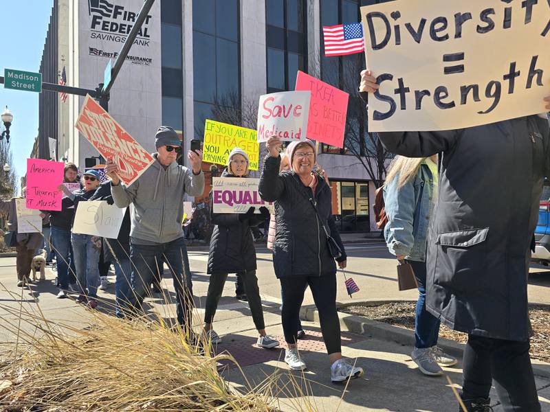 The March for Democracy on Saturday, March 8, 2025, in downtown Ottawa coincided with International Women's Day.