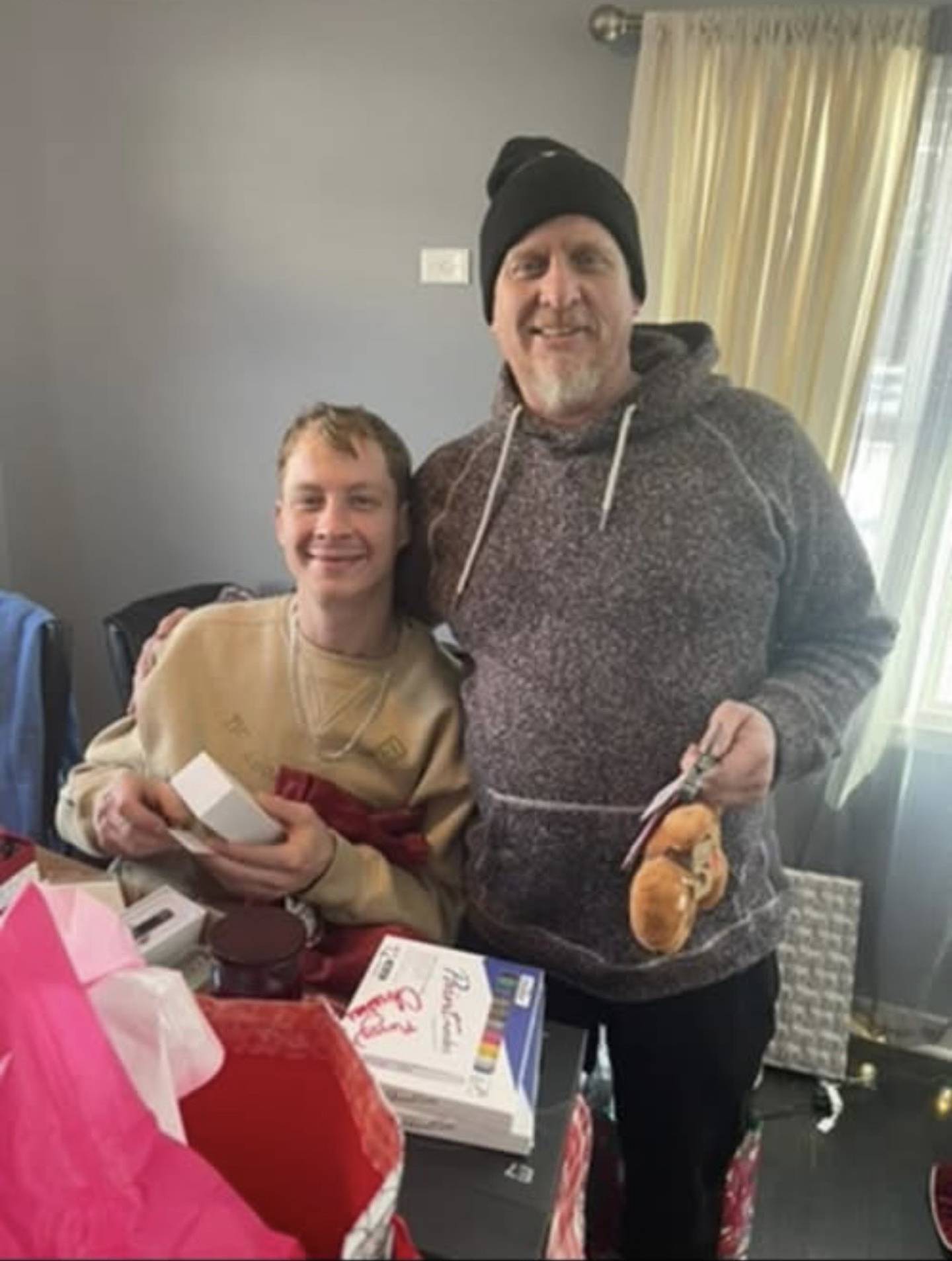 Jacob "Whales" Whaley and his dad Michael Whaley on Christmas 2023. Jacob Whaley died Feb. 14, 2024, from an accidental fentanyl overdose.