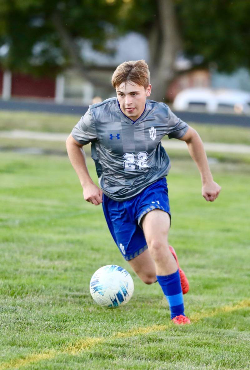 Izaiah Smallwood pushes the ball up for Princeton against L-P Thursday.