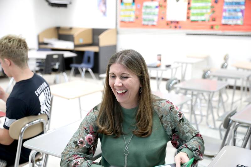 Wheaton Warrenville South teacher Katie Valentino was recently honored with a Community Unit School District 200 Distinguished Educator Award.