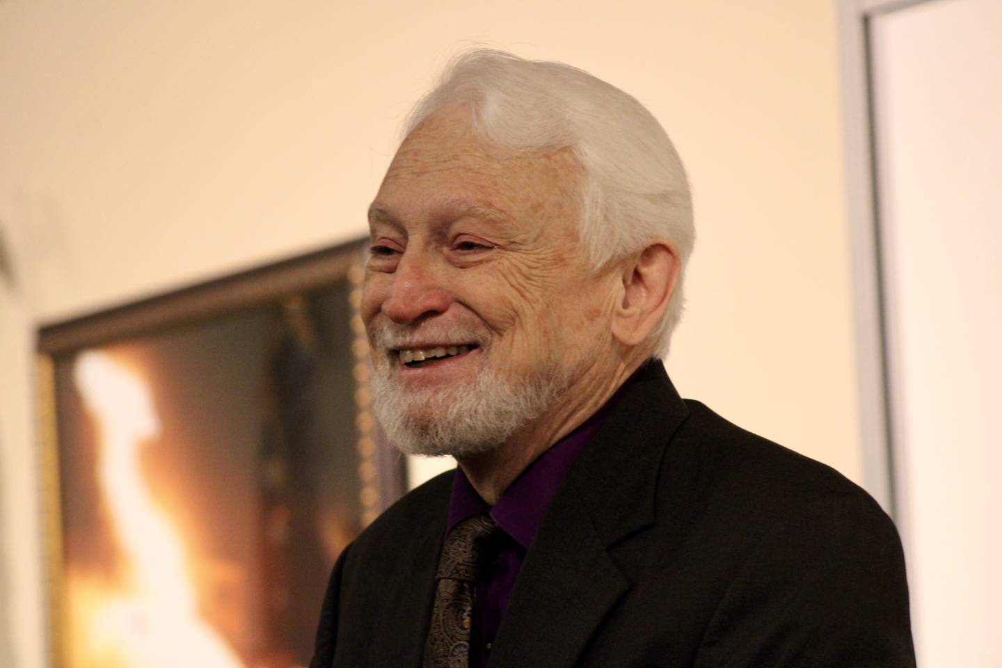 Vincent Marrandino smiles after receiving a lifetime achievement award for his service as a police and prison chaplain during a ceremony Friday at the Dixon Public Safety Building. About 50 people attended the ceremony, including members of his family, fellow chaplains and clergy, retired and current law enforcement and corrections officials and special guests.