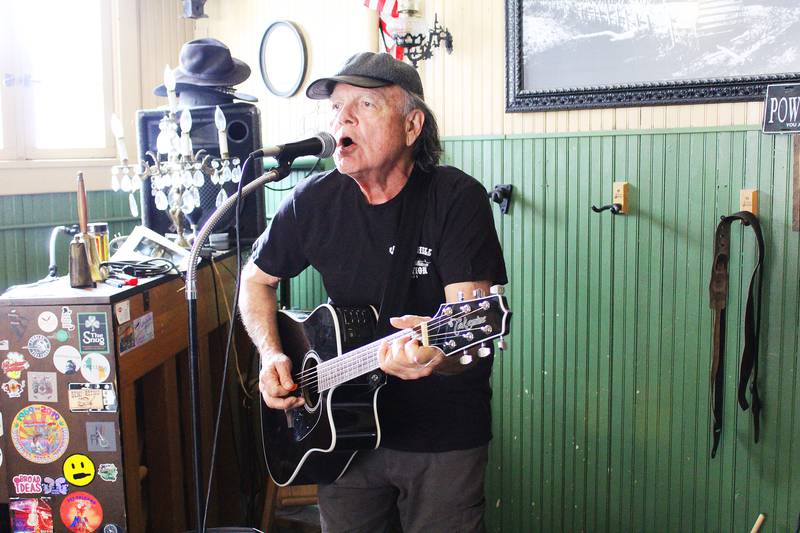 Council Hill Station owner Jamie Jones has been a musician for nearly 60 years, and hosts performances by himself and other musicians each Friday, Saturday and Sunday afternoon at the vintage tourist destination north of Galena.