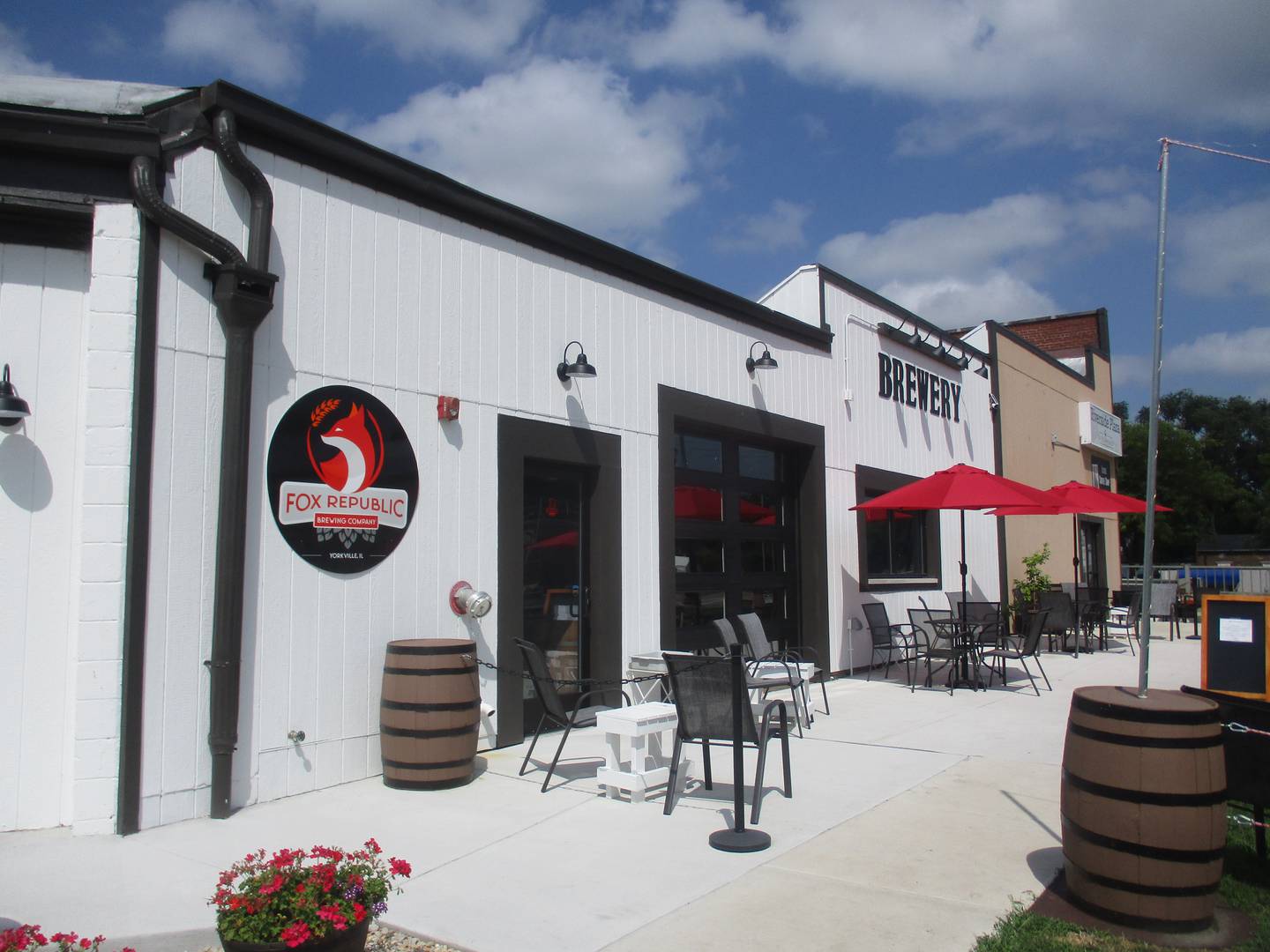 Fox Republic Brewing has opened at 101 W. Hydraulic Ave. in downtown Yorkville. The business facade is seen here on July 28, 2023.