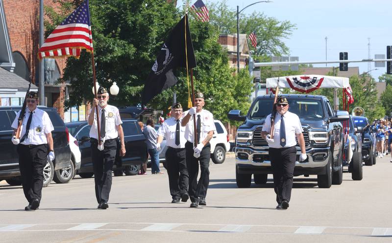 Princeton Veterans parade down South Main Street to Soldiers and Sailors Park for the annual Memorial Day service on Monday, May 25, 2026 in Princeton.