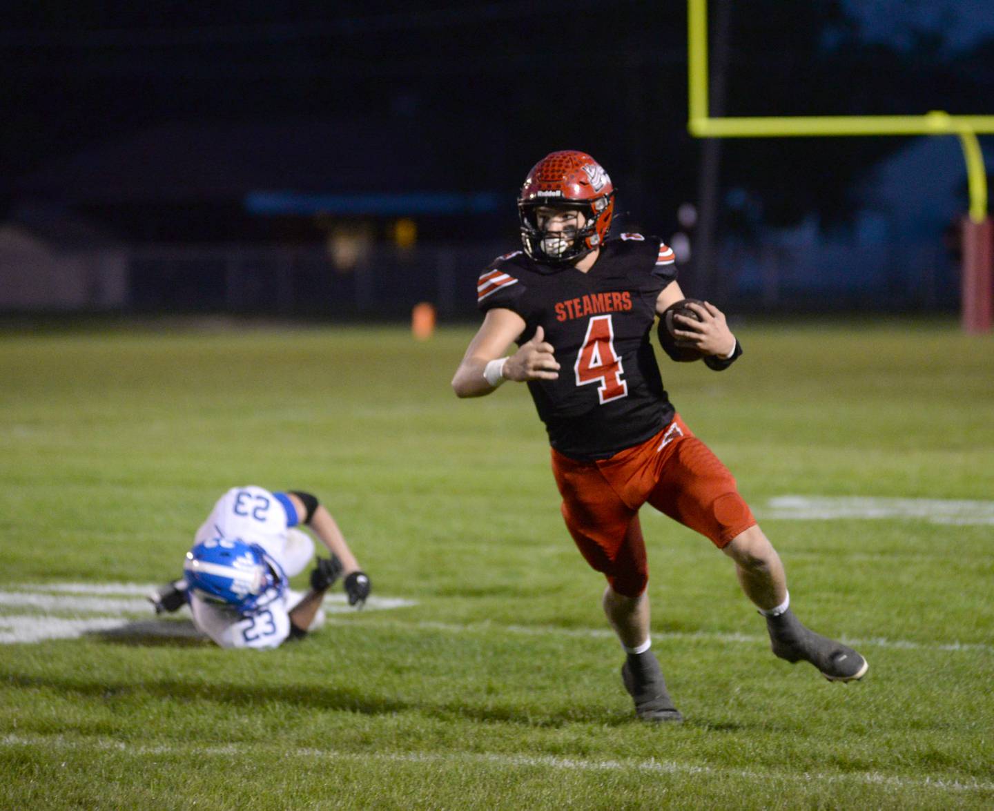 Fulton's Don Kramer runs for a gain during Friday, Sept. 29, 2023 action against Galena at Fulton High School.