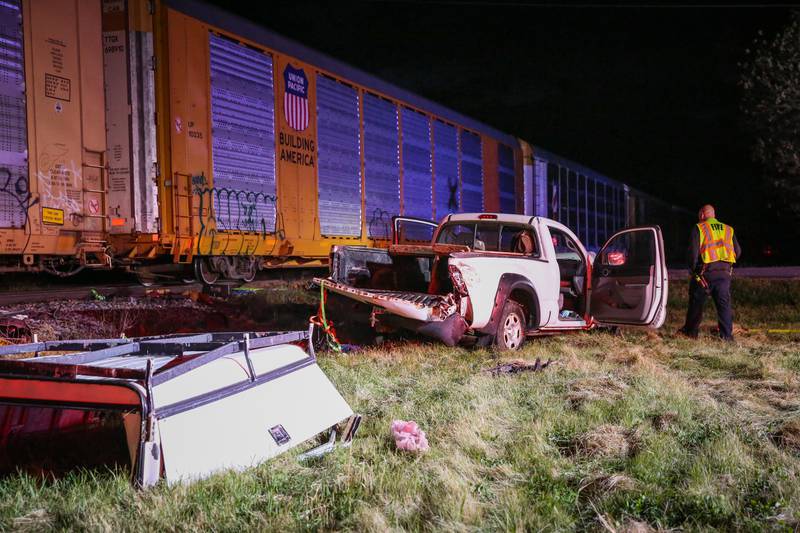 A juvenile pickup truck driver escaped injury when the vehicle was hit by a train near Union on Nov. 4, 2024.