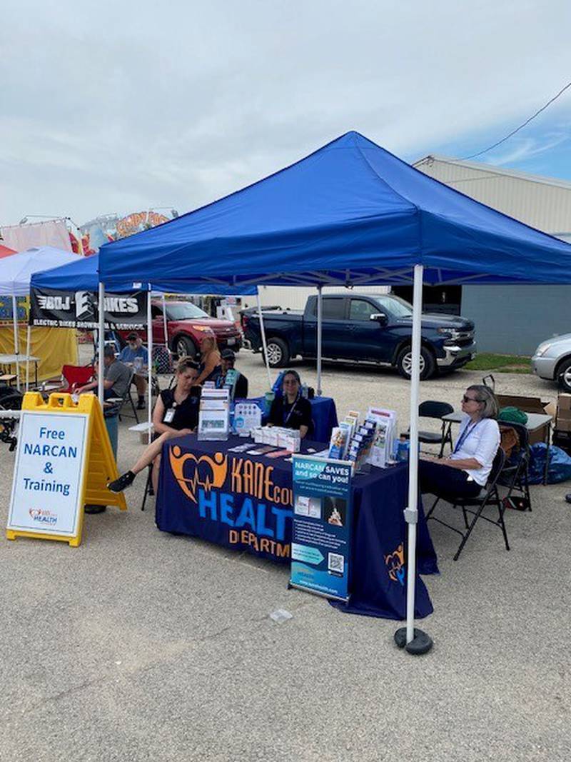 The Kane County Health Department distributed free Narcan nasal spray at the 2023 Kane County Fair.