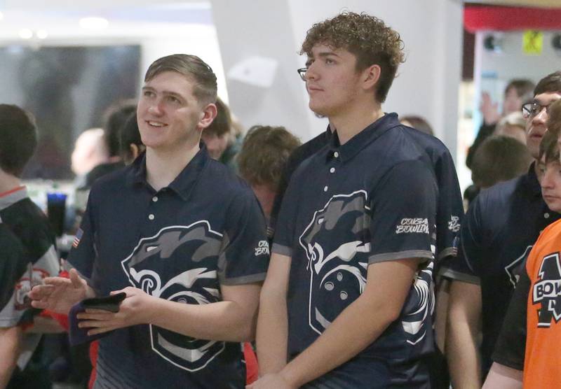 Members of the Plainfield South boys bowling team compete in the Regional Bowling meet on Saturday, Jan. 14, 2023 at the Illinois Valley Super Bowl in Peru.