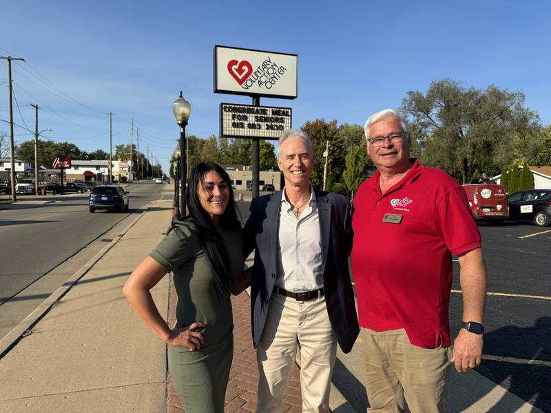 La Salle’s Meals on Wheels site, a component of the Voluntary Action Center of Northern Illinois, is partnering with the Starved Rock Country Community Foundation in its drive to secure a larger building. Pictured (from left) are VAC Development Manager for La Salle, Sarah Kinkin; SRCCF President Fran Brolley; and VAC CEO Nate Kloster.