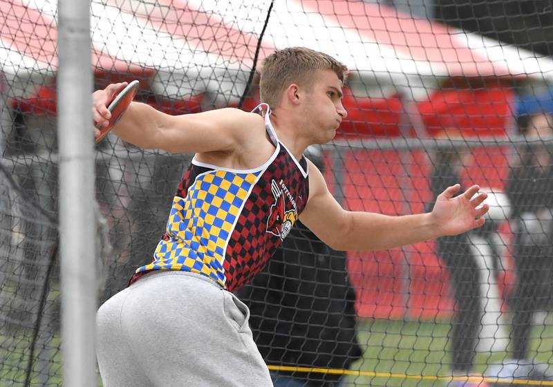 Forreston-Polo's Hunter DeWall finished second in the discus at the 1A Oregon Sectional on Friday, May 22, 2026.