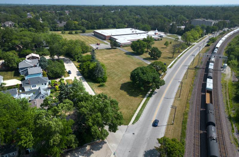 Wheaton College-owned property, center, is slated for redevelopment at the northeast corner of College Avenue and Glencoe Street. The property sits just west of the college's facilities department at 1825 College Avenue.
