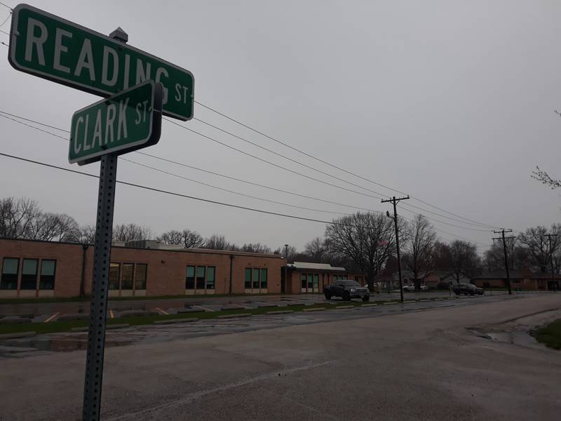 With the Safe Routes to School grant, Streator will install sidewalks along Clark Street connecting Route 18 with Kimes School (seen in the background).