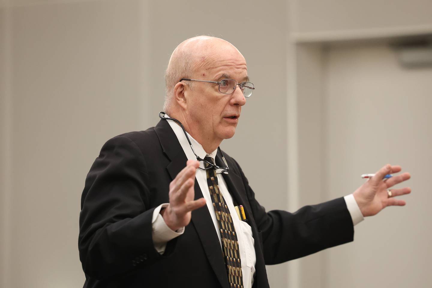 Special Prosecutor Bill Elward talks to the judge during the Joel Brodsky hearing at the Will County courthouse on Monday, April 1, 2024 in Joliet.