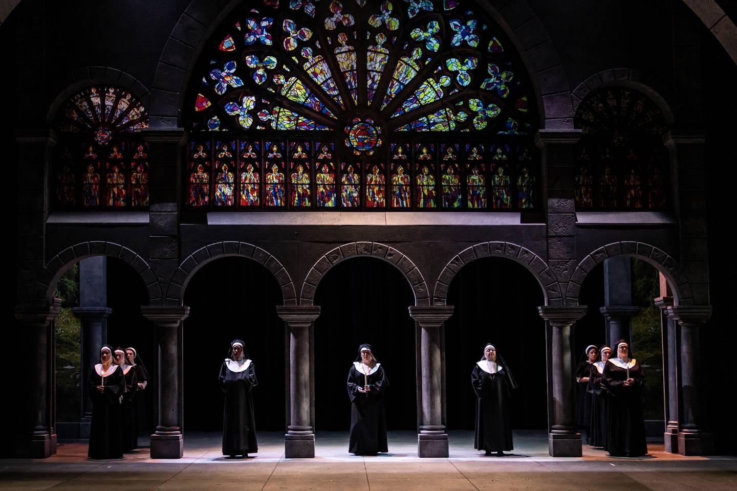 Paramount Theatre’s stage becomes a gothic Austrian abbey in its holiday season production, The Sound of Music. Rodgers and Hammerstein’s beloved musical runs November 9, 2022-January 14, 2023 at Paramount Theatre, 23 E. Galena Blvd. in downtown Aurora. Tickets: paramountaurora.com or (630) 896-6666. Credit: Liz Lauren