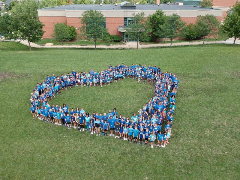 Students at Geneva D-304 Heartland Elementary School,  3300 Heartland Drive, celebrate being named a National Blue Ribbon School for 2024 by the U.S. Department of Education.