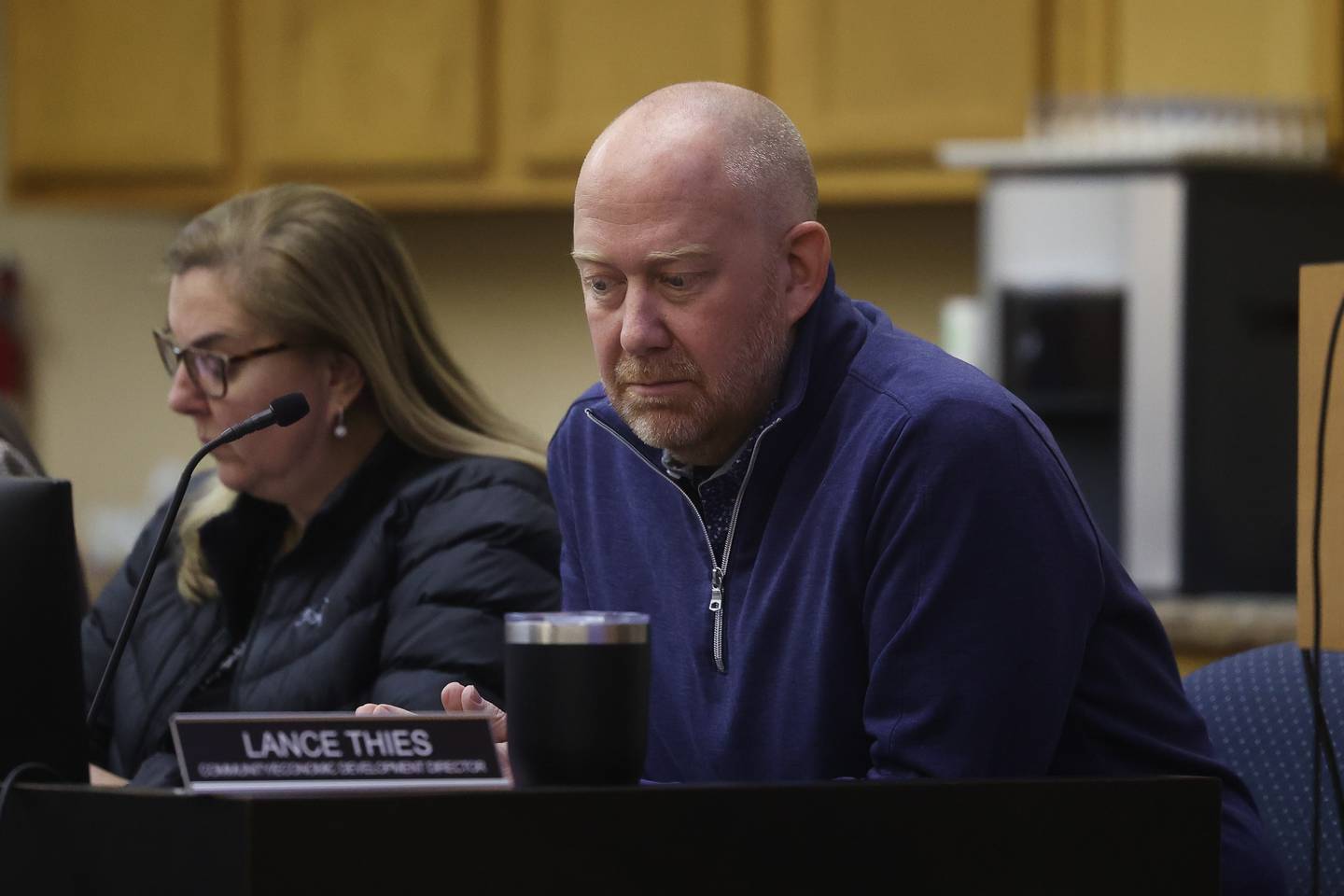 Lance Theis, Community Economic Development Director, attends the Lockport City Council meeting on Wednesday, Feb. 7th 2024 in Lockport.