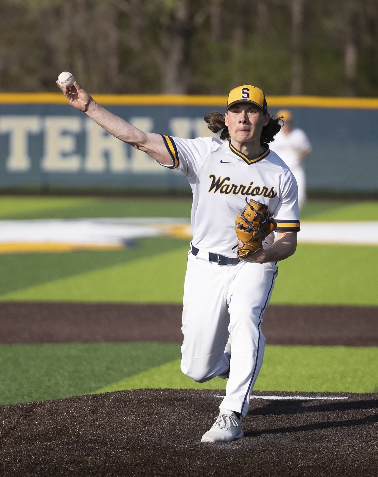 Sterling’s Eli Penne fires a pitch against United Township last season.