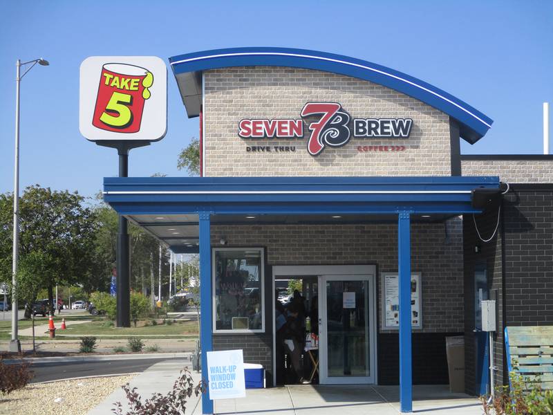 The new 7 Brew in Joliet is located at the corner of Jefferson Street and Barney Avenue. Oct. 4, 2025