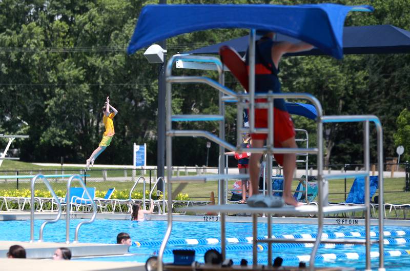 Patrons stay cool at the St. Charles Park District’s Otter Cove Aquatic Park on Tuesday, June 24. 2025 in St. Charles.
