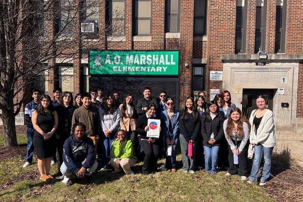 Joliet Central JROTC cadets mentor students at District 86’s Marshall School