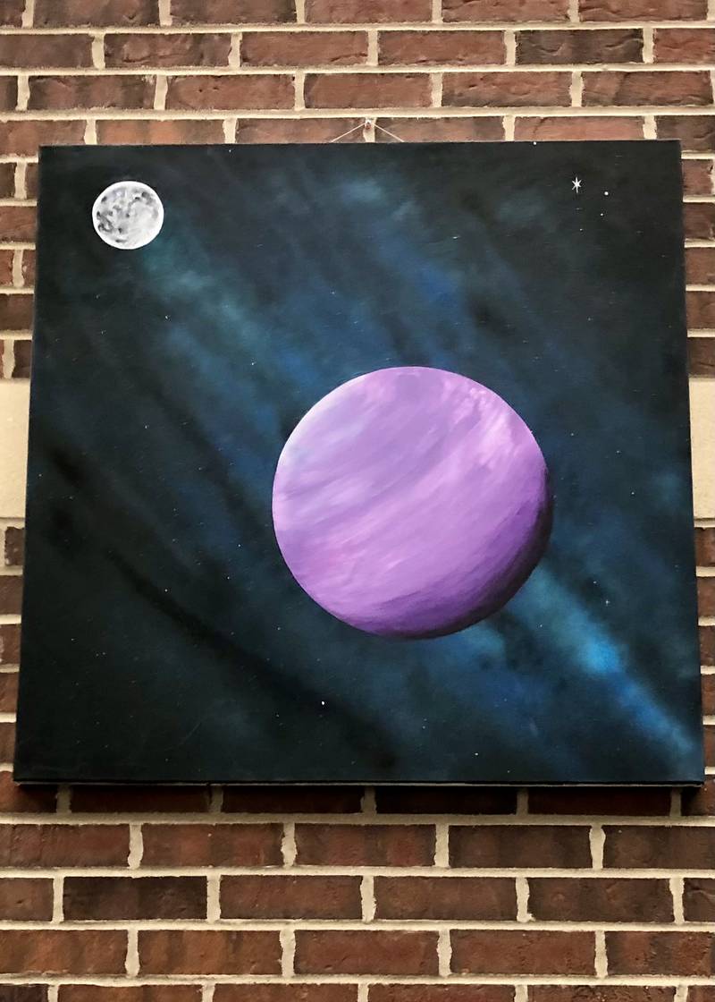 Planet created with spray paint by Francisco "Frankie" Contreras.