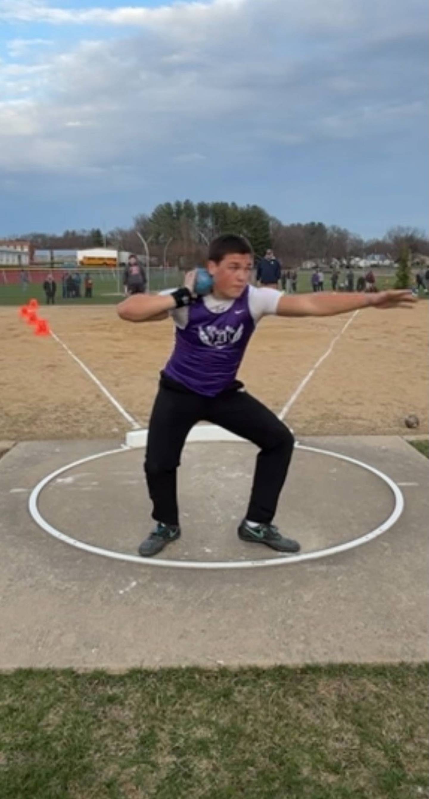 Dixon sophomore Owen LeSage is pictured competing in the shot put this season.