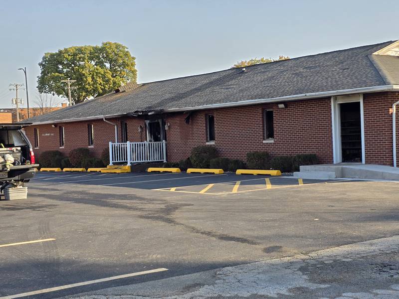The New Beginnings Baptist Church Hall in Streator was damaged by fire Friday, Oct. 11, 2024.