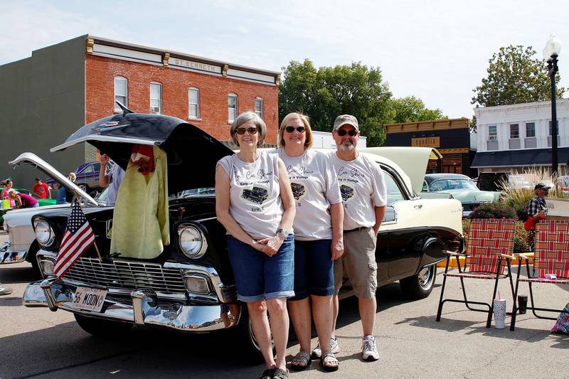 Jody Dillin, Jill Snyder and Dan Snyder honored their dad, Bob "Moony" Dillin's memory by bringing his 1956 Chevy Bel Air to the Erie Car show on Saturday. The car won the Hometown Favorite award.